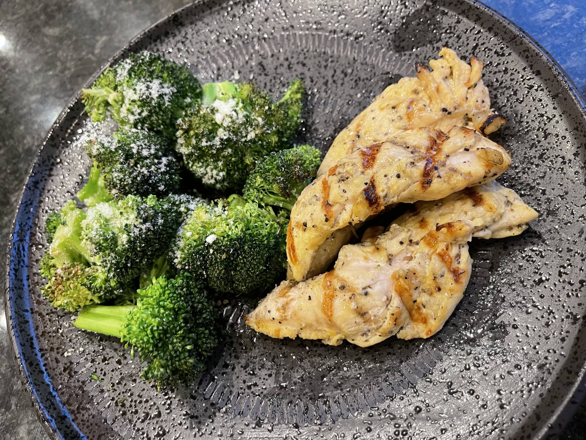 Lemon Pepper Chicken and Garlic Parmesan Broccoli